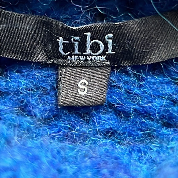 Tibi Alpaca Blend Blue Turtleneck Tunic Length Sweater - Picture 2 of 6